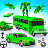 陆军校车机器人汽车（Army School Bus Robot Car Game）