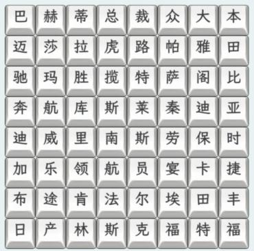 《文字找茬大师》汽车品牌4通关攻略